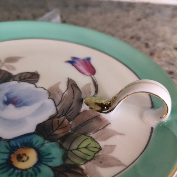 3 for$15 Vintage Noritake 5.5" Handed Painted Nappy Plate With One Handle Japan - Picture 3 of 6